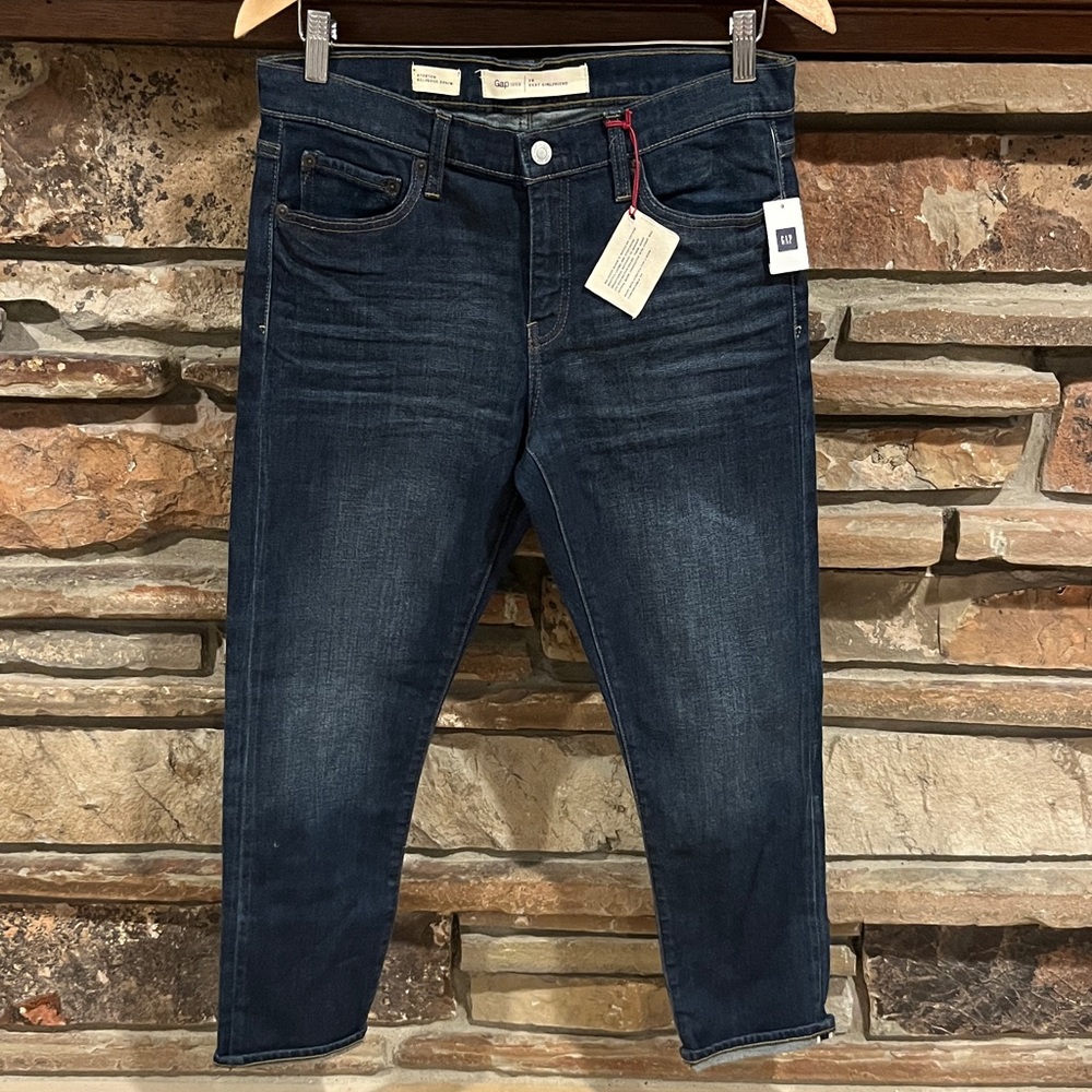 GAP Stretch Selvedge Denim Best Girlfriend Dark Wash Jeans